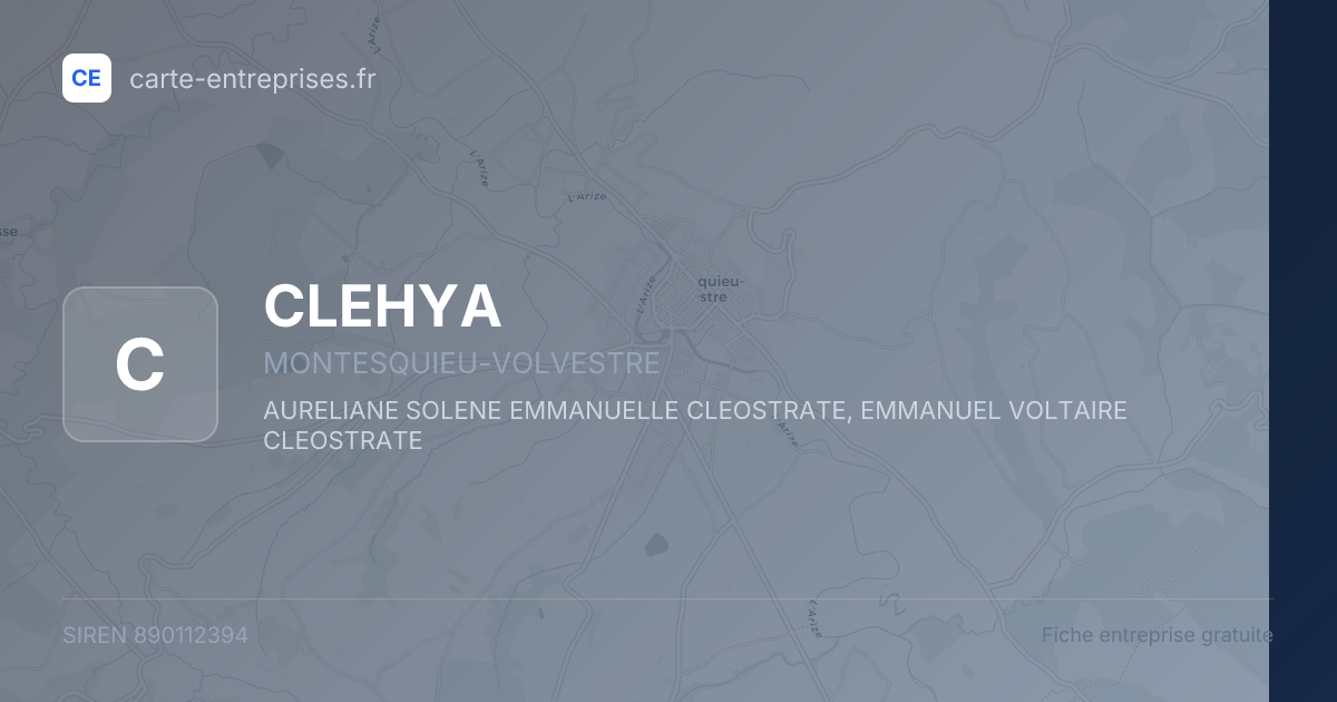 CLEHYA — 890112394 — fiche entreprise