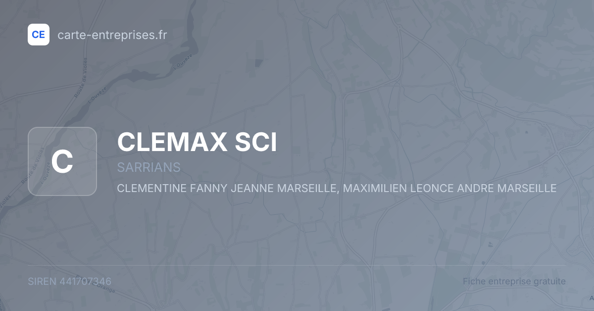 CLEMAX SCI — 441707346 — fiche entreprise