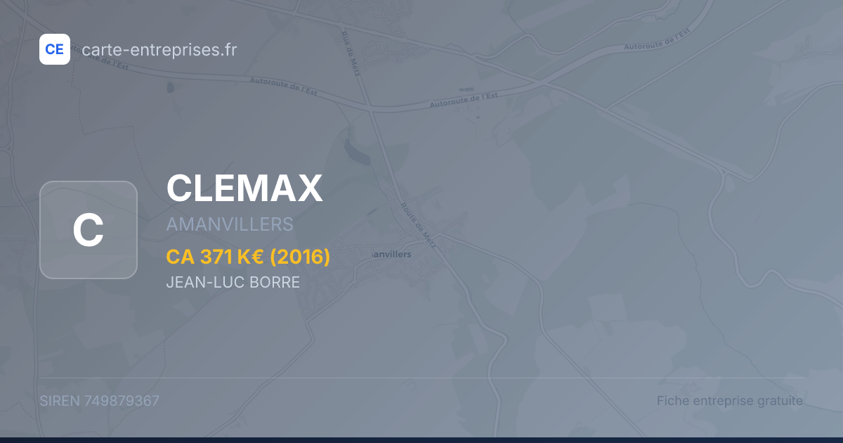 CLEMAX — 749879367 — fiche entreprise