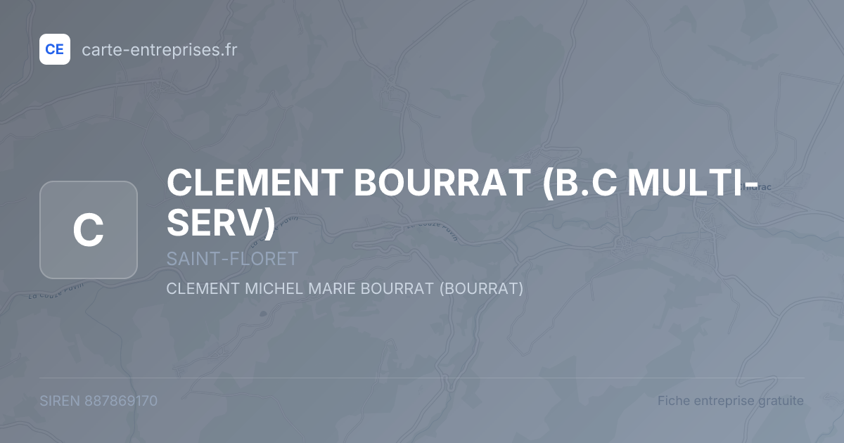 CLEMENT BOURRAT (B.C MULTI- SERV) — 887869170 — fiche entreprise