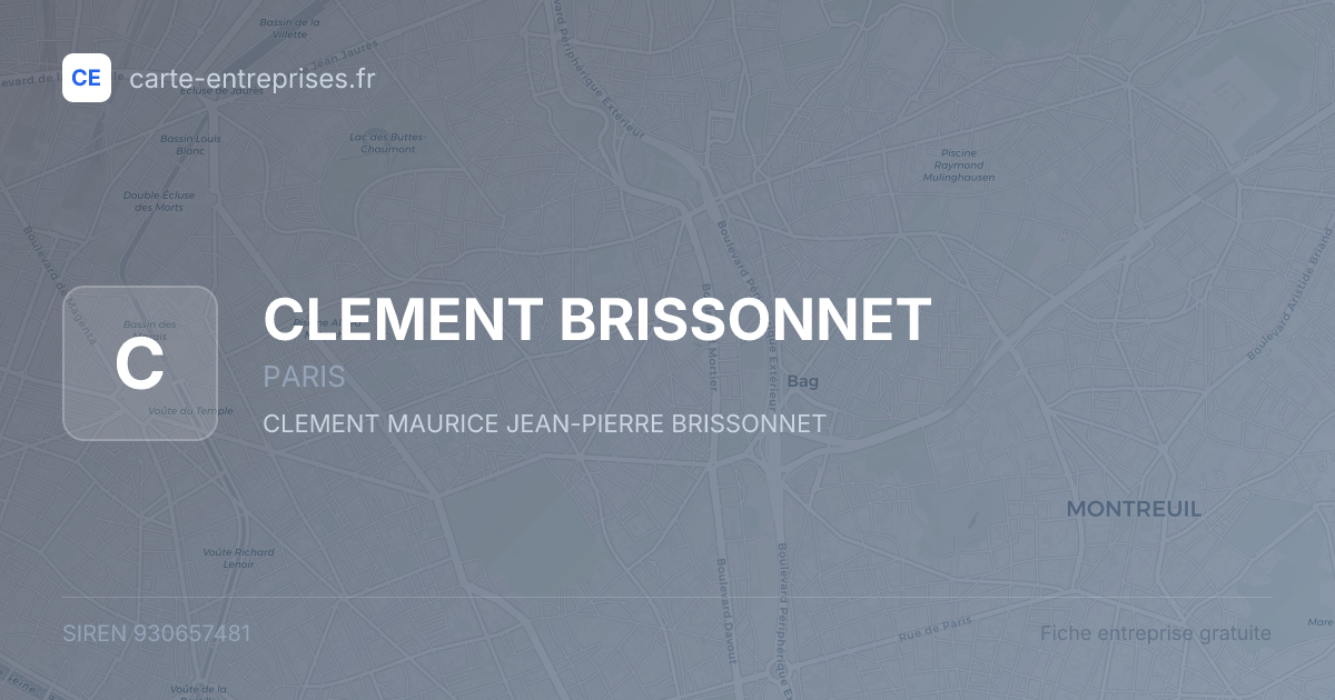 CLEMENT BRISSONNET — 930657481 — fiche entreprise