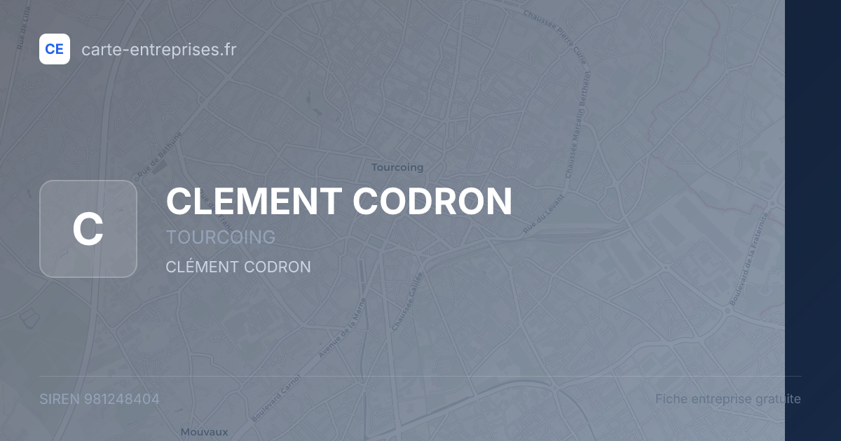 CLEMENT CODRON — 981248404 — fiche entreprise