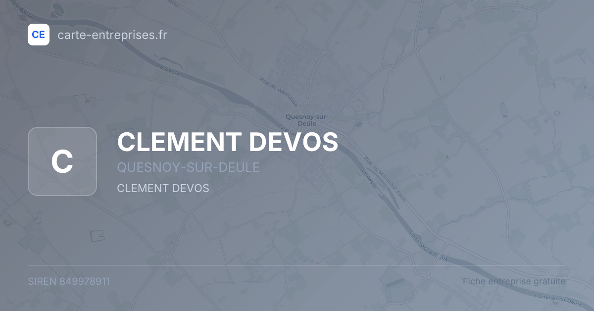 CLEMENT DEVOS — 849978911 — fiche entreprise