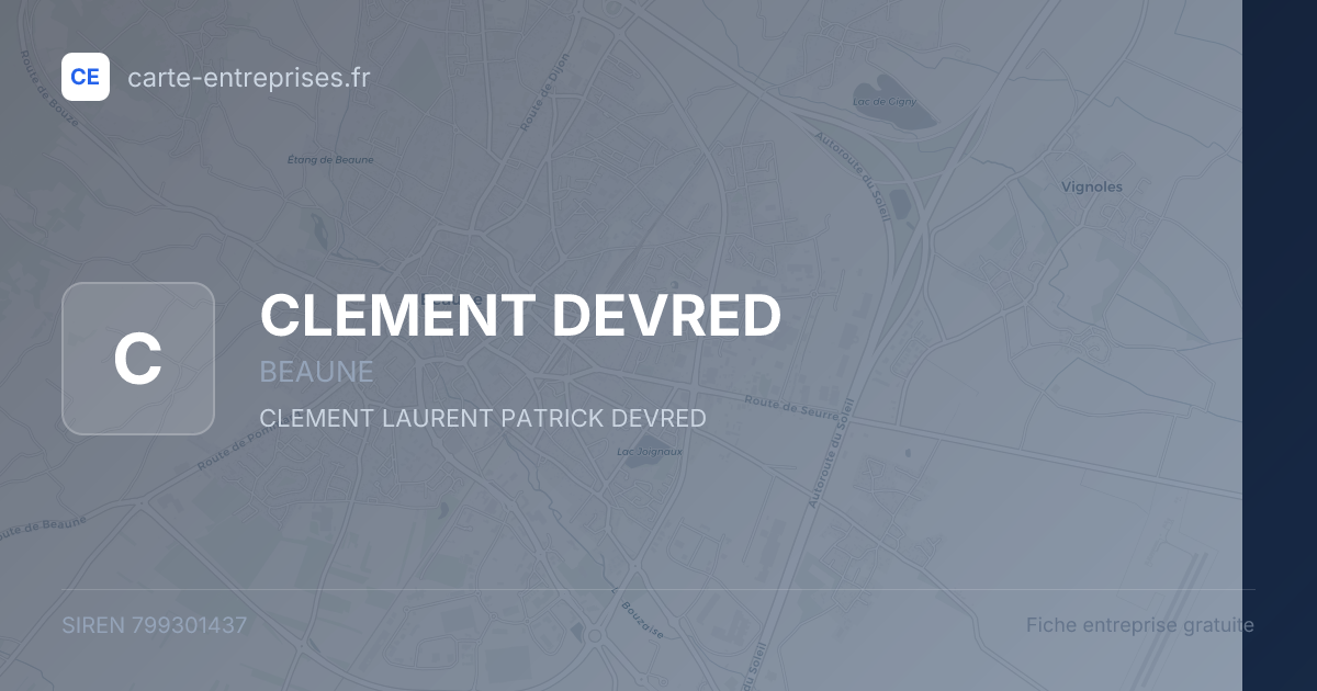 CLEMENT DEVRED — 799301437 — fiche entreprise