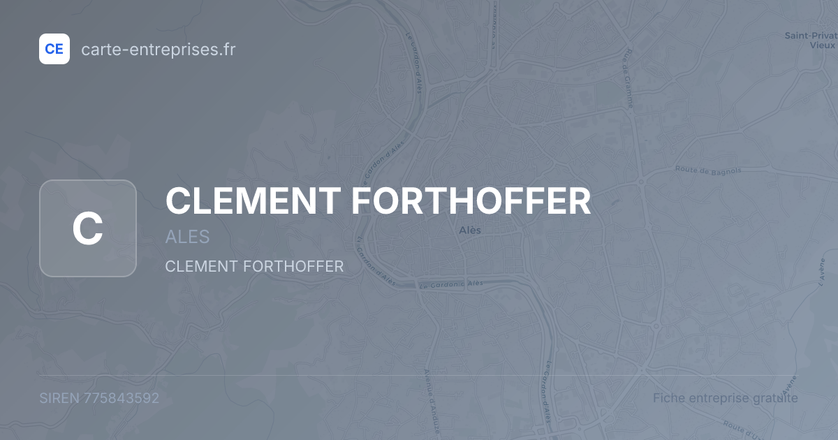 CLEMENT FORTHOFFER — 775843592 — fiche entreprise