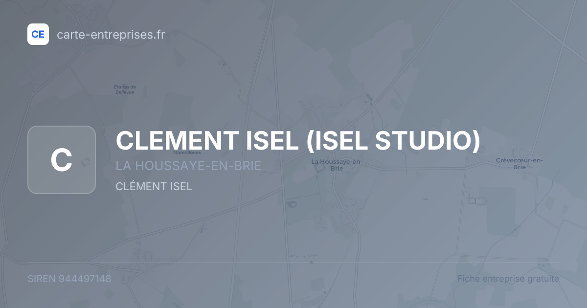 CLEMENT ISEL (ISEL STUDIO) — 944497148 — fiche entreprise