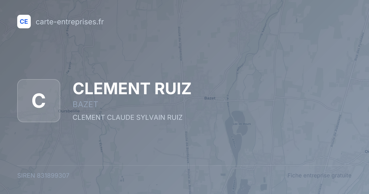 CLEMENT RUIZ — 831899307 — fiche entreprise