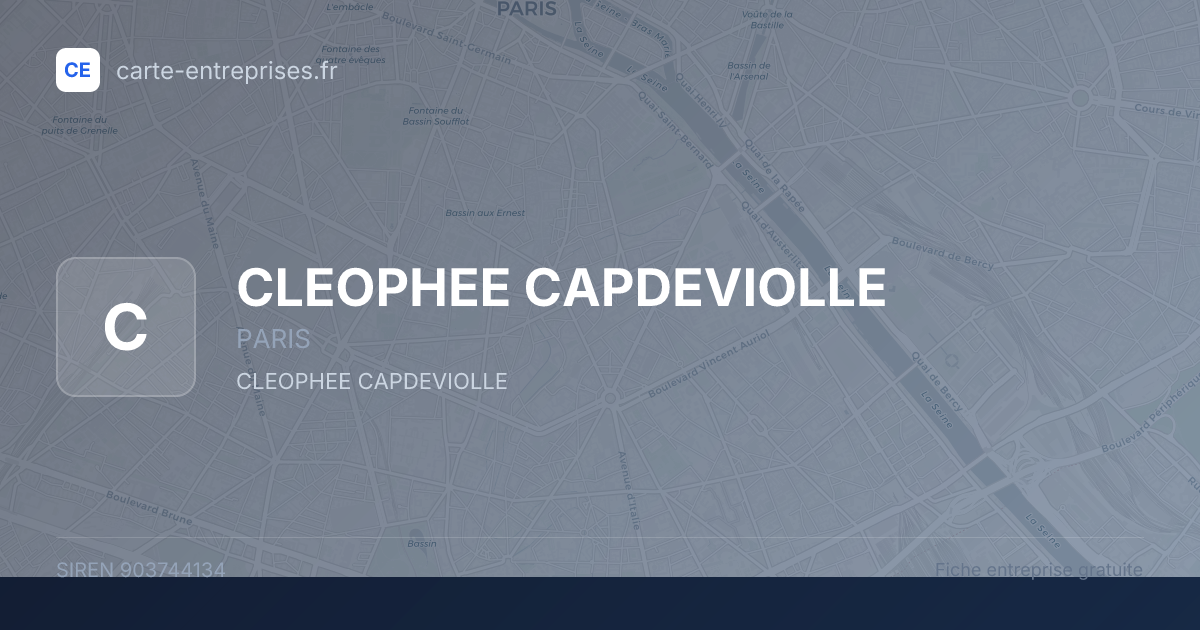 CLEOPHEE CAPDEVIOLLE — 903744134 — fiche entreprise