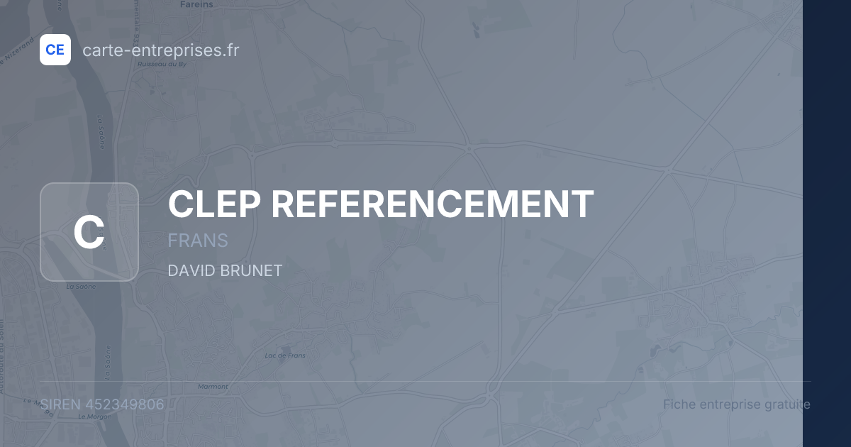 CLEP REFERENCEMENT — 452349806 — fiche entreprise