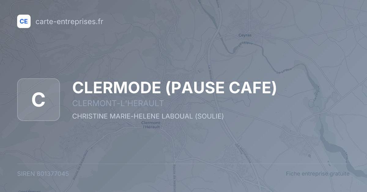 CLERMODE (PAUSE CAFE) — 801377045 — fiche entreprise