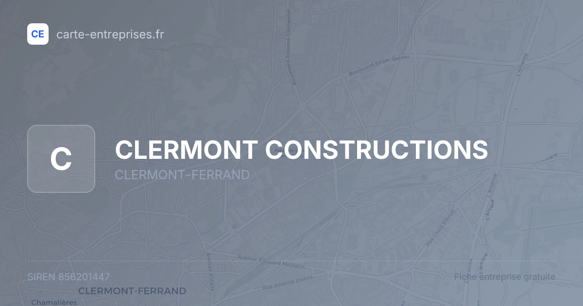 CLERMONT CONSTRUCTIONS — 856201447 — fiche entreprise