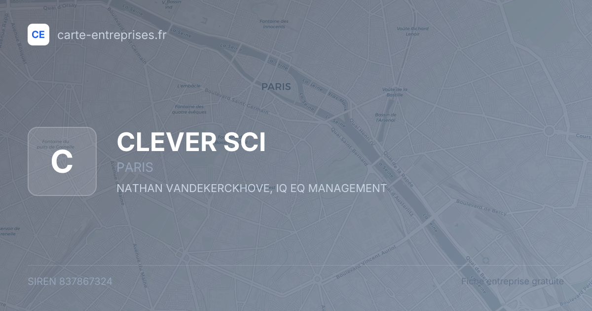 CLEVER SCI — 837867324 — fiche entreprise