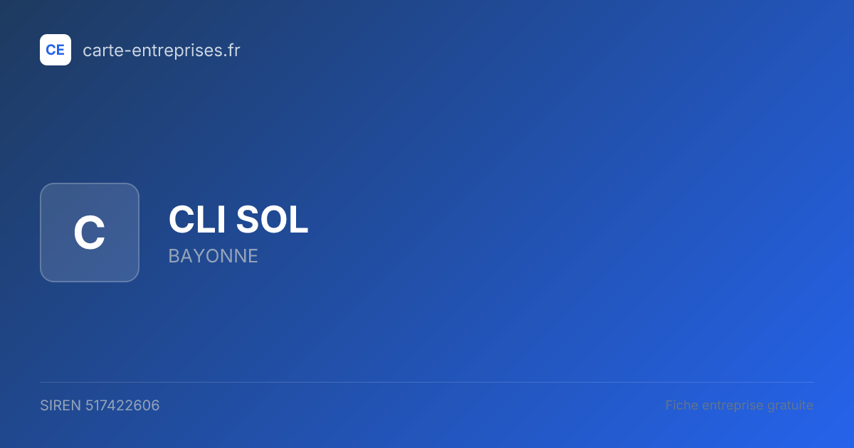 CLI SOL — 517422606 — fiche entreprise