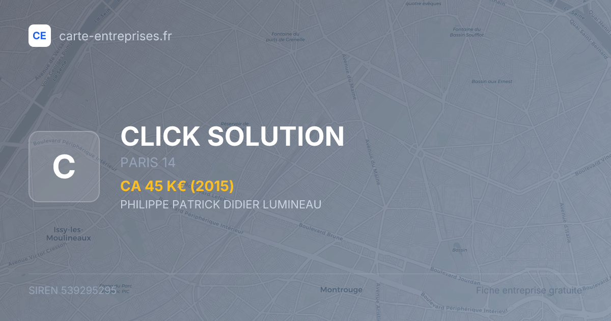 CLICK SOLUTION — 539295295 — fiche entreprise