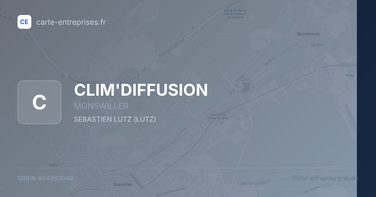 CLIM'DIFFUSION — 404960049 — fiche entreprise