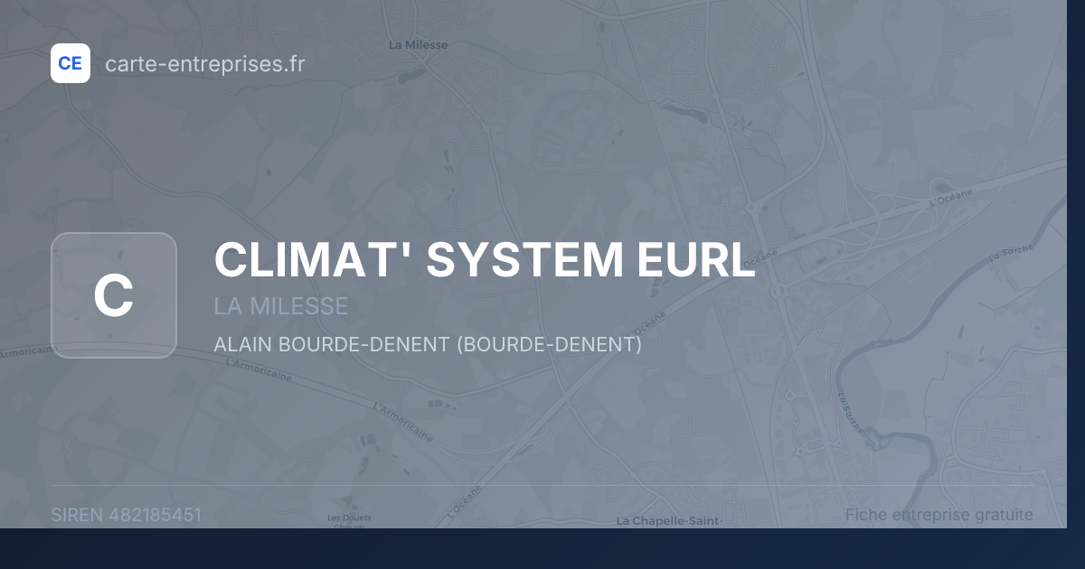 CLIMAT' SYSTEM EURL — 482185451 — fiche entreprise
