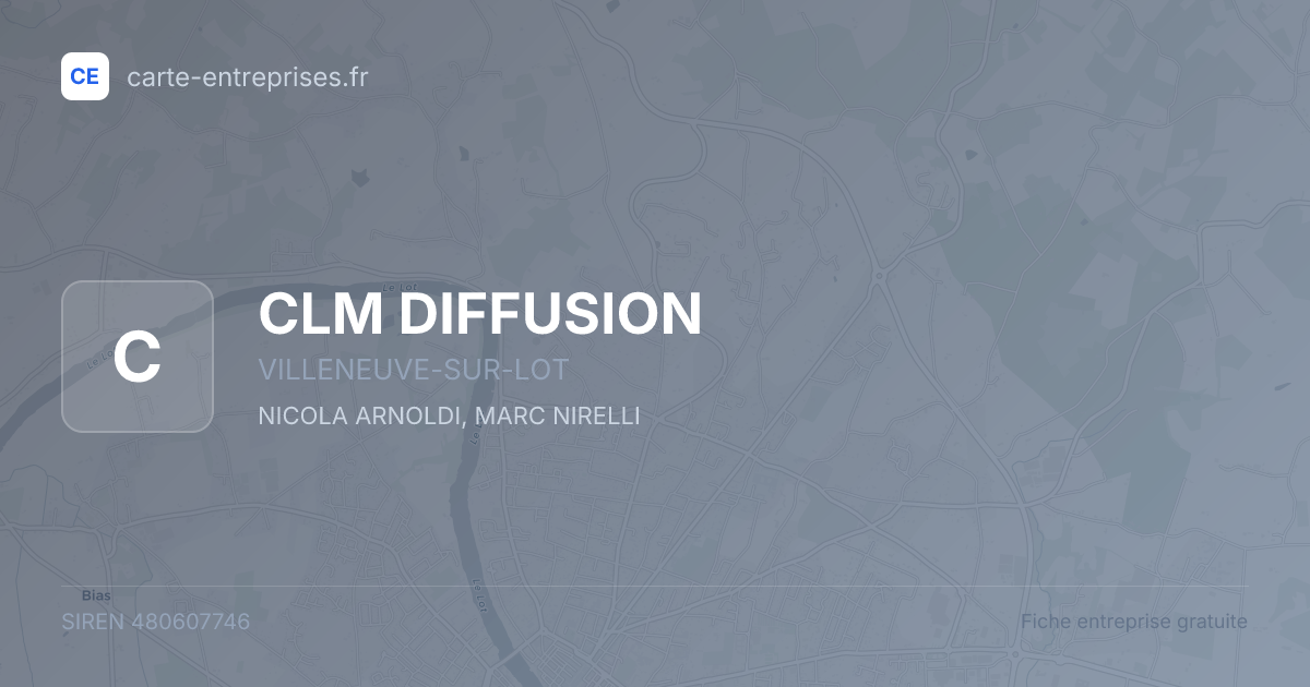 CLM DIFFUSION — 480607746 — fiche entreprise