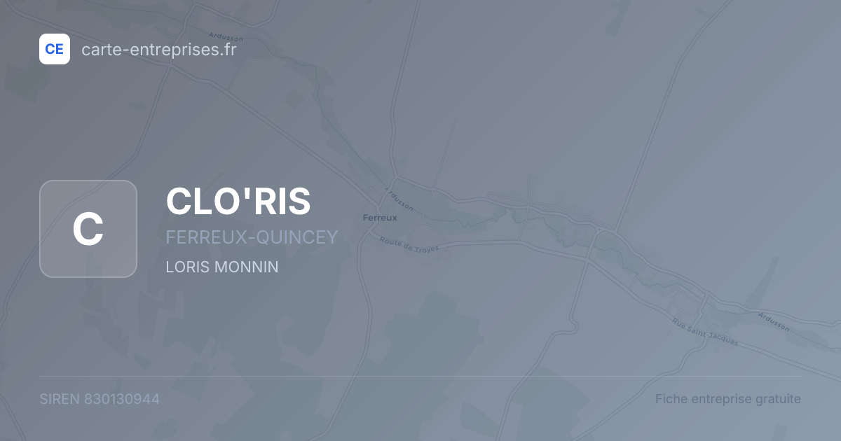 CLO'RIS — 830130944 — fiche entreprise