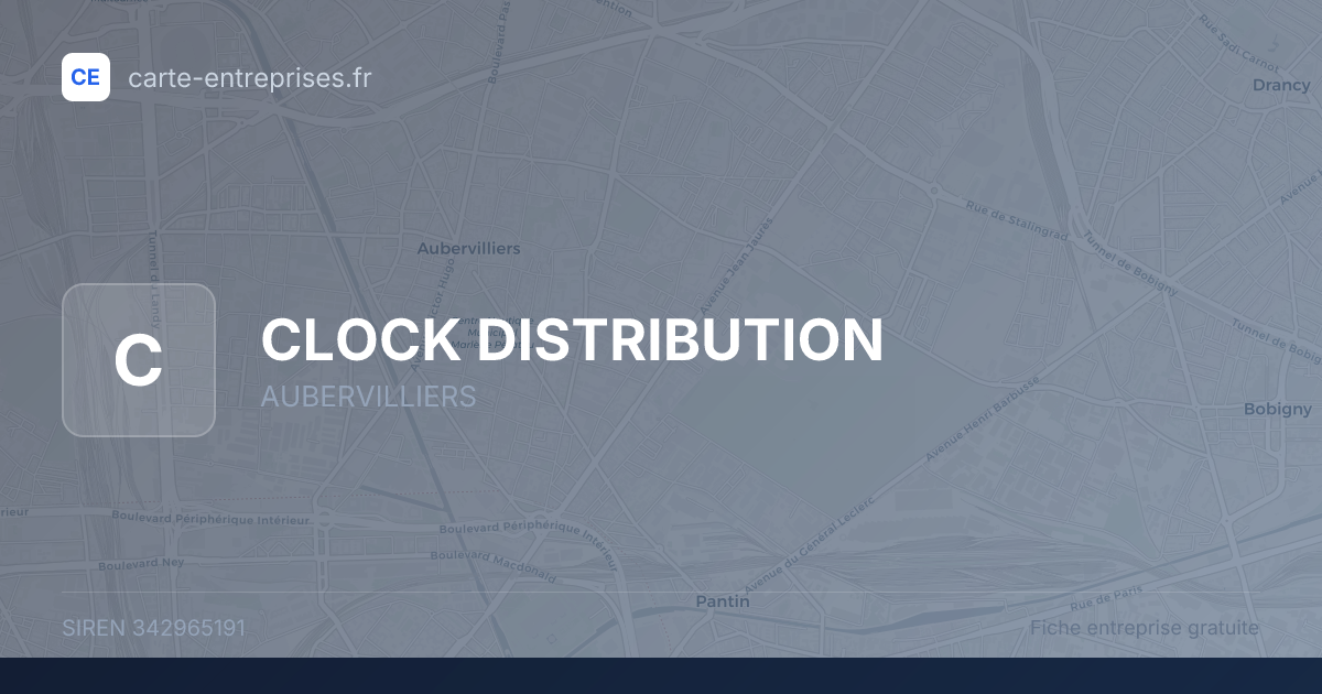 CLOCK DISTRIBUTION — 342965191 — fiche entreprise