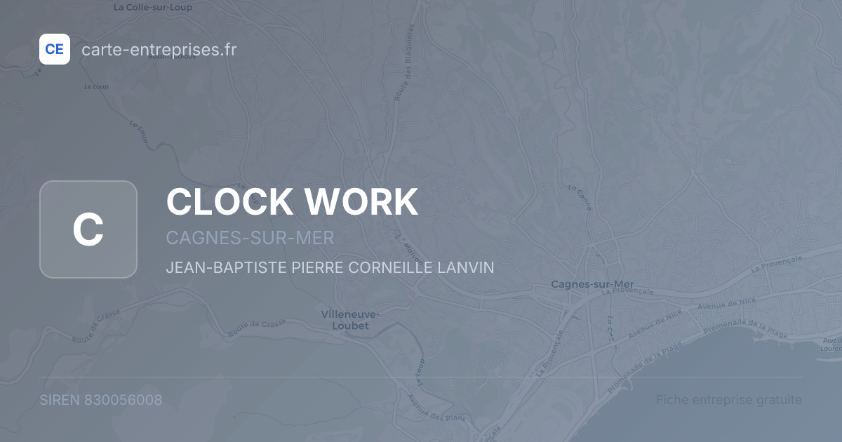 CLOCK WORK — 830056008 — fiche entreprise