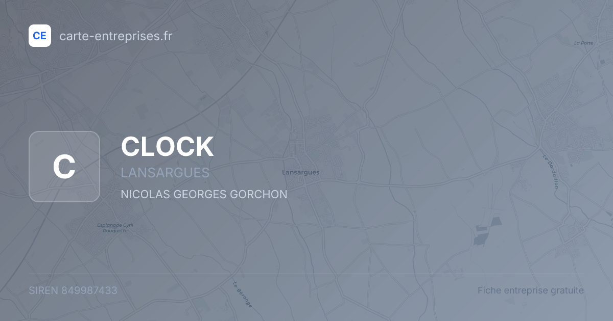 CLOCK — 849987433 — fiche entreprise