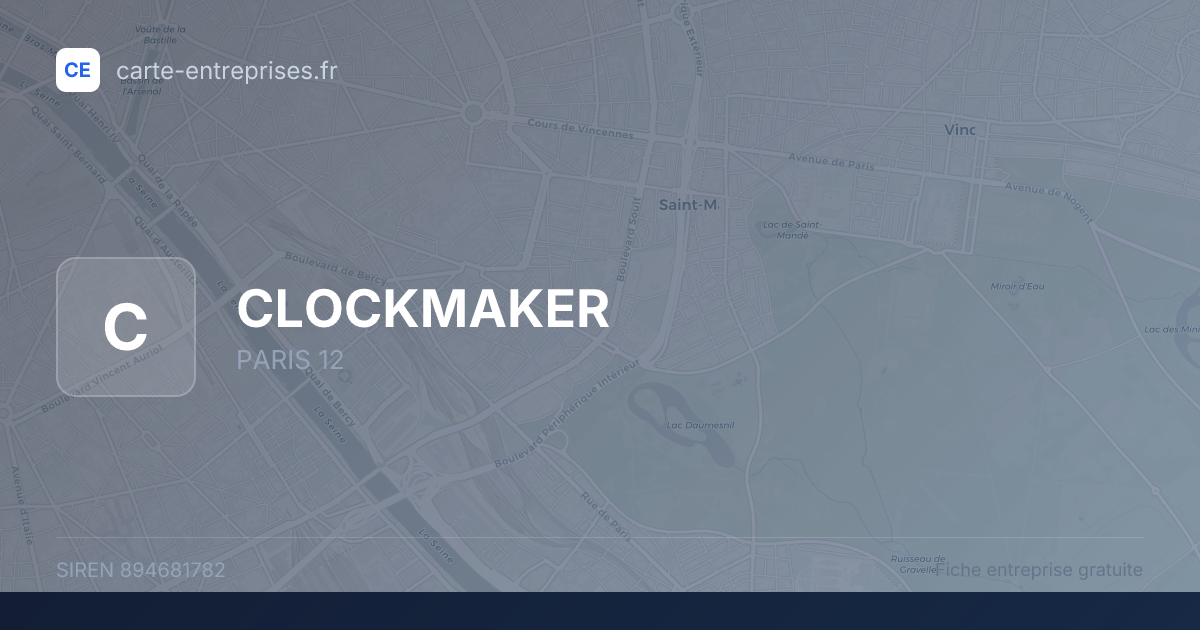 CLOCKMAKER — 894681782 — fiche entreprise