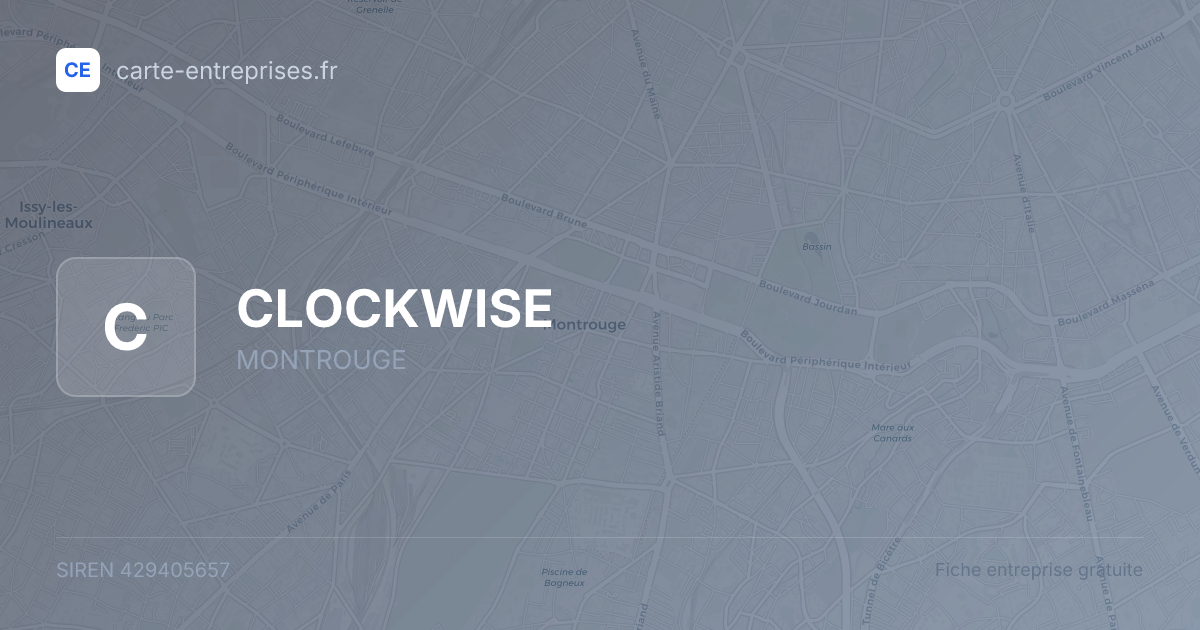 CLOCKWISE — 429405657 — fiche entreprise