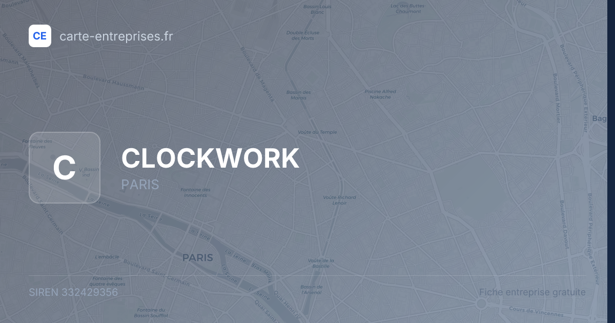 CLOCKWORK — 332429356 — fiche entreprise