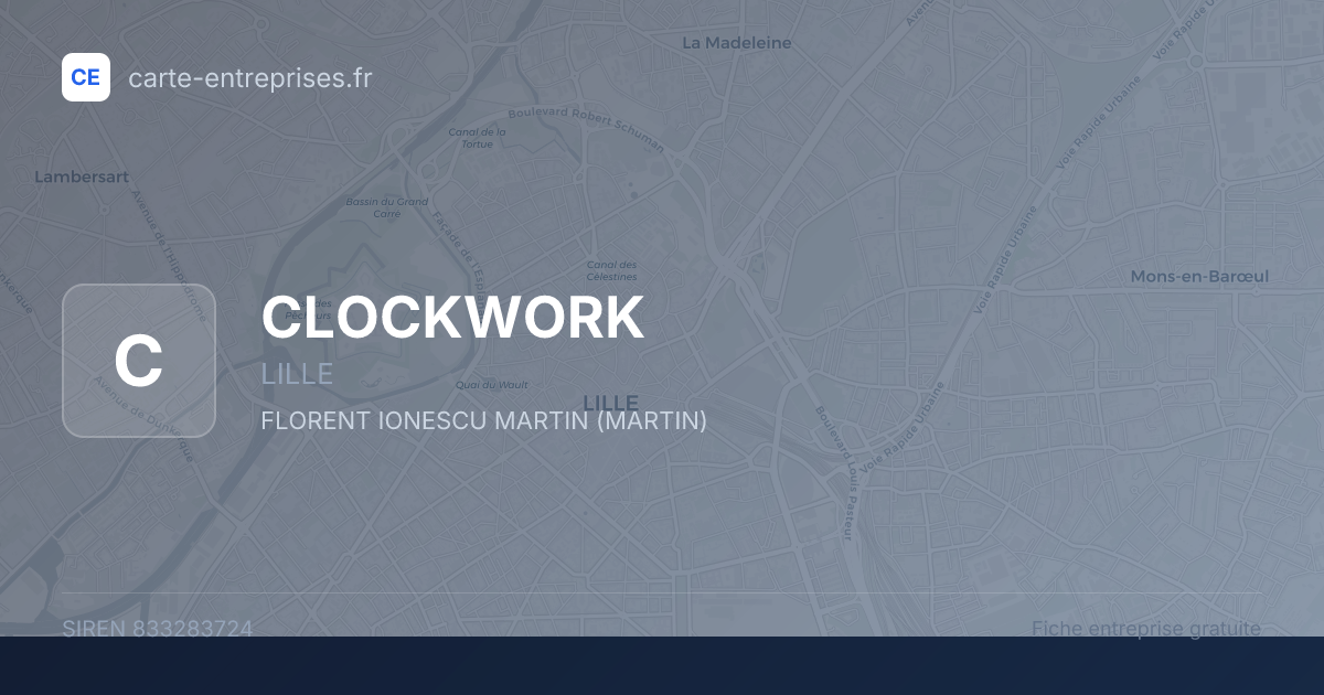 CLOCKWORK — 833283724 — fiche entreprise