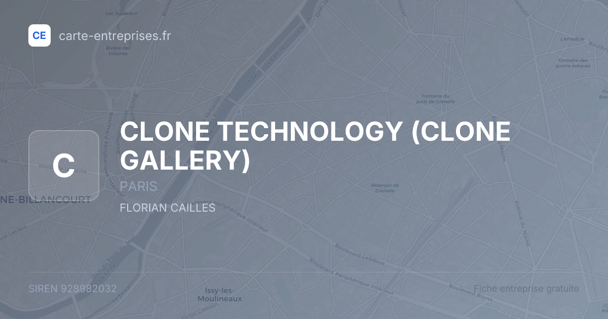 CLONE TECHNOLOGY (CLONE GALLERY) — 928982032 — fiche entreprise
