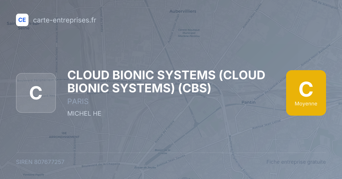 CLOUD BIONIC SYSTEMS (CLOUD BIONIC SYSTEMS) (CBS) — 807677257 — fiche entreprise
