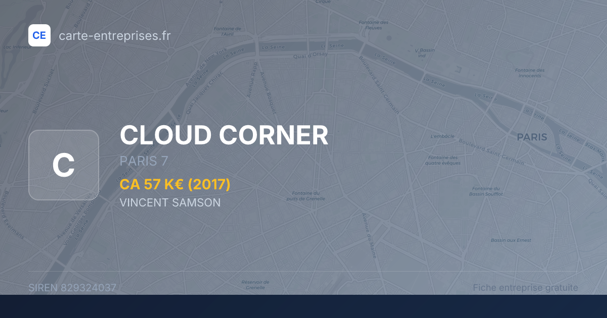 CLOUD CORNER — 829324037 — fiche entreprise
