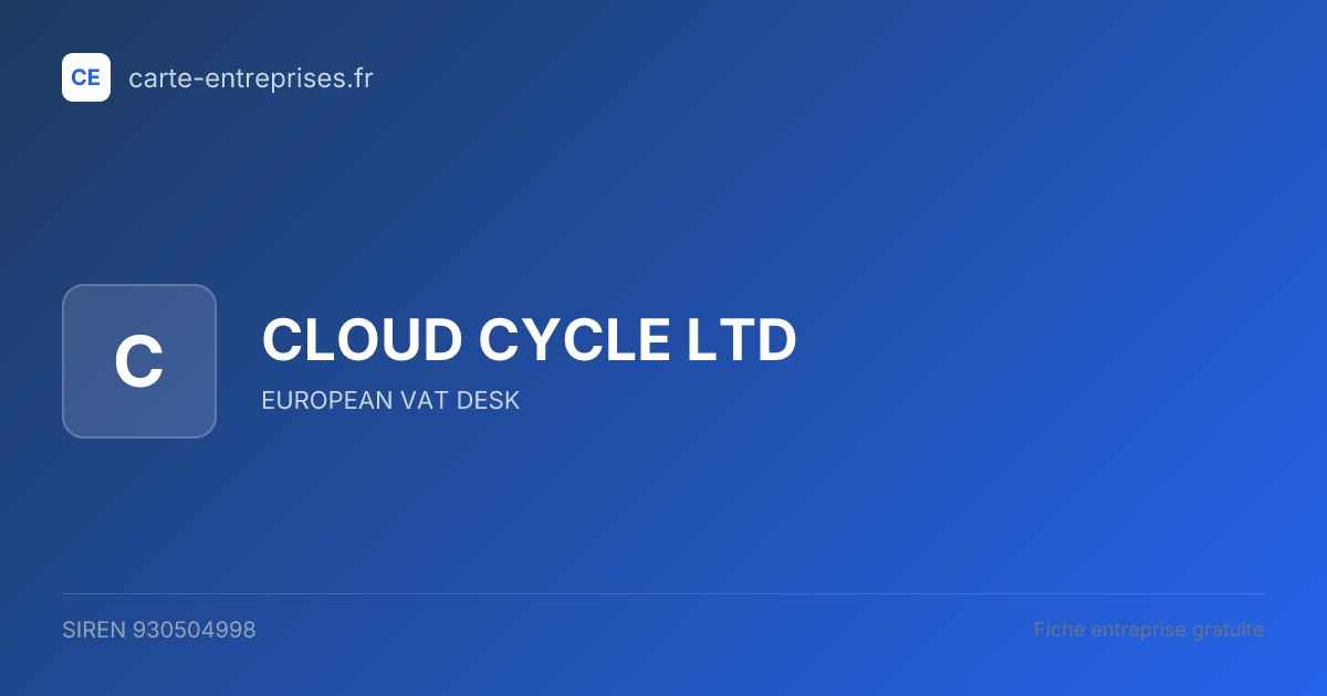 CLOUD CYCLE LTD — 930504998 — fiche entreprise
