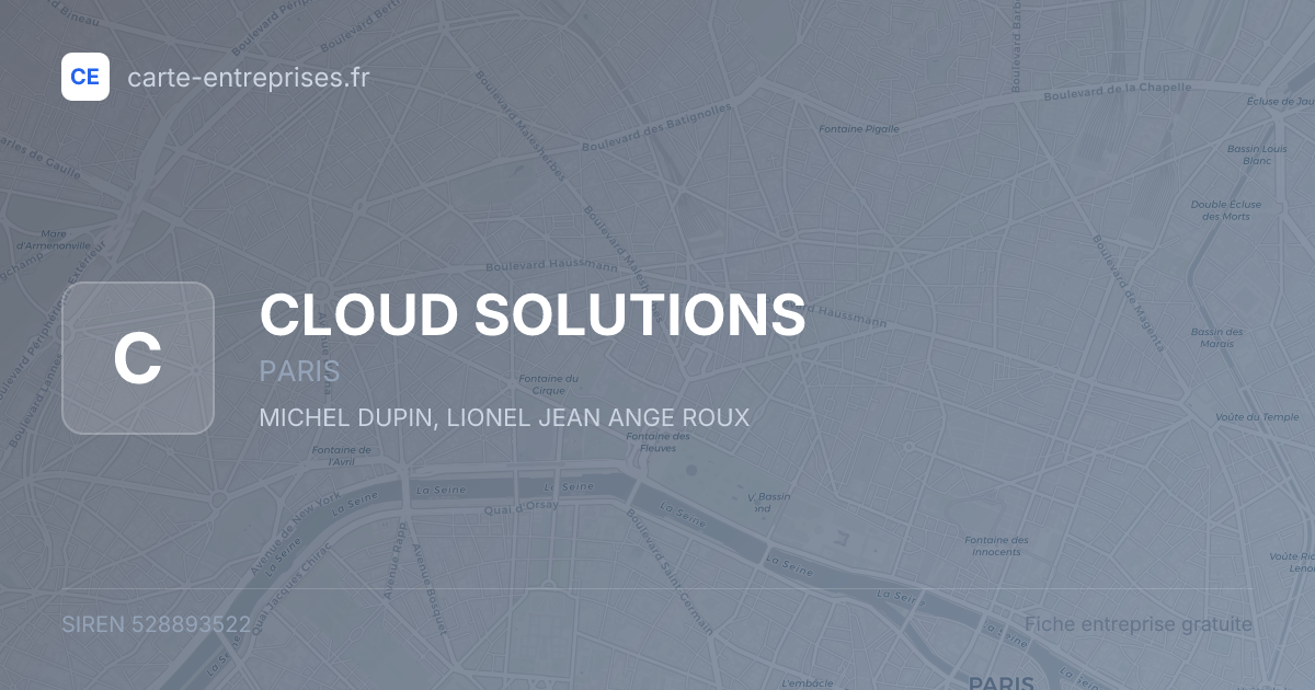 CLOUD SOLUTIONS — 528893522 — fiche entreprise