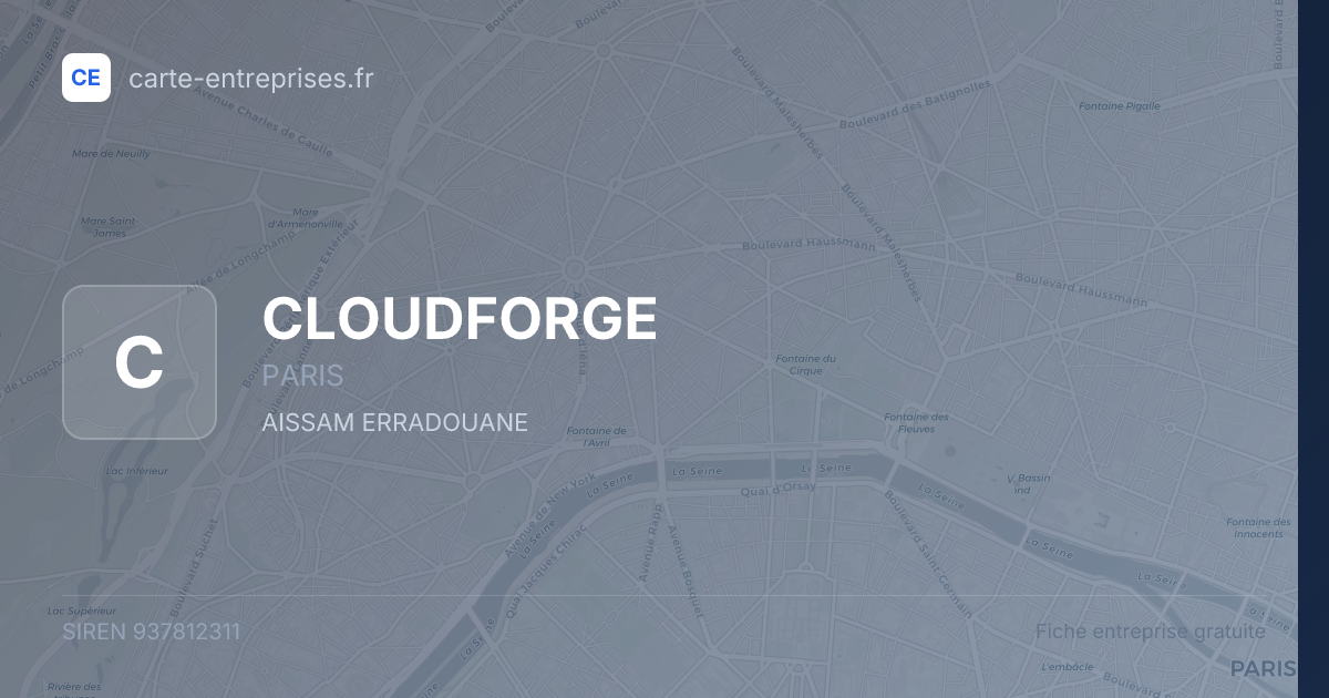 CLOUDFORGE — 937812311 — fiche entreprise