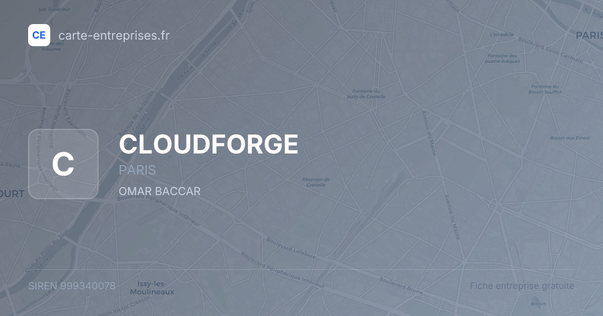 CLOUDFORGE — 999340078 — fiche entreprise