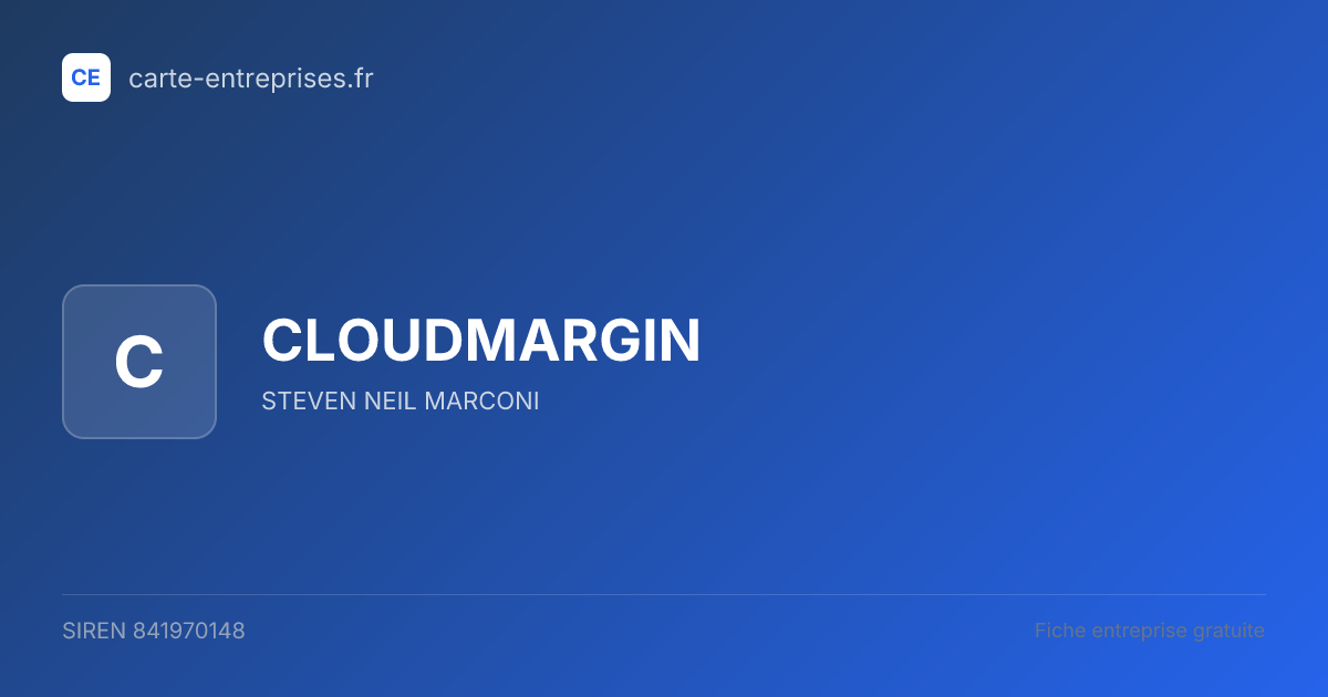 CLOUDMARGIN — 841970148 — fiche entreprise
