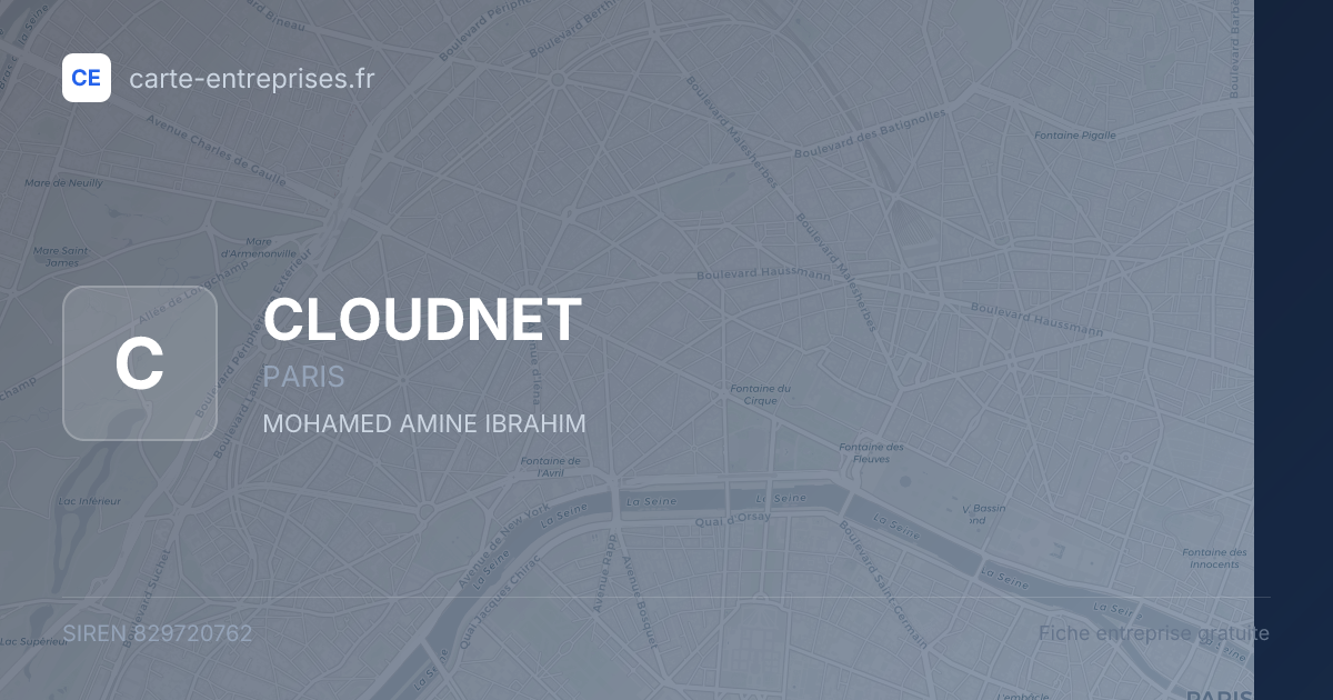 CLOUDNET — 829720762 — fiche entreprise