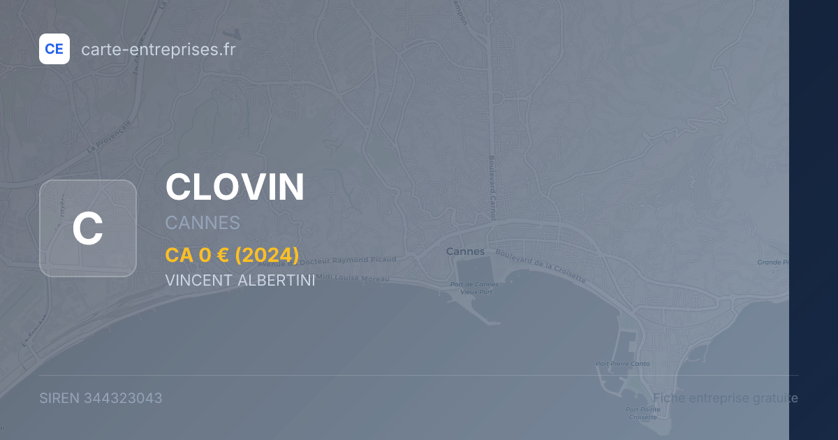 CLOVIN — 344323043 — fiche entreprise