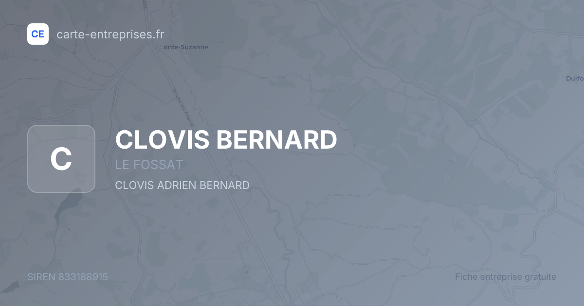 CLOVIS BERNARD — 833188915 — fiche entreprise