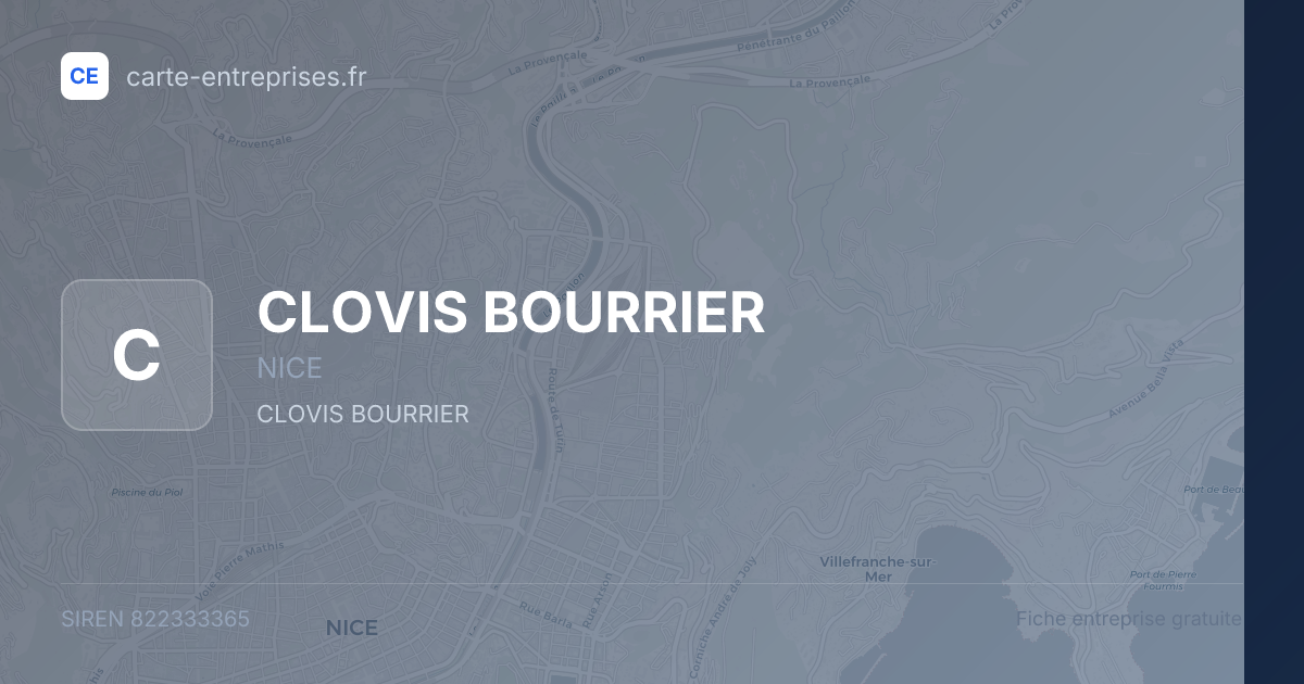 CLOVIS BOURRIER — 822333365 — fiche entreprise