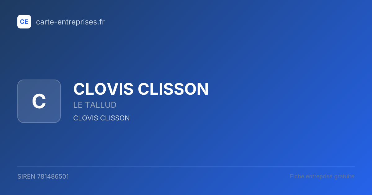 CLOVIS CLISSON — 781486501 — fiche entreprise