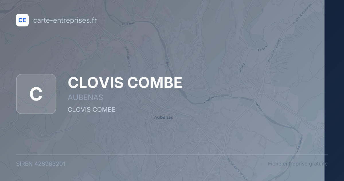 CLOVIS COMBE — 428963201 — fiche entreprise