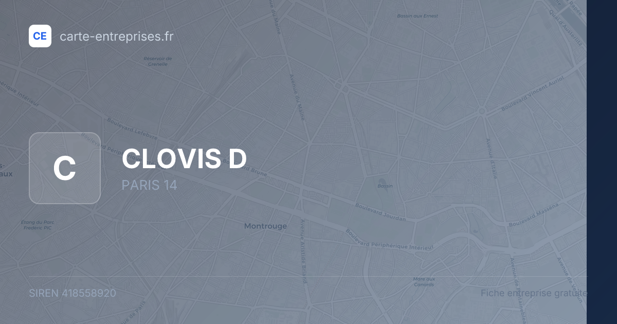 CLOVIS D — 418558920 — fiche entreprise