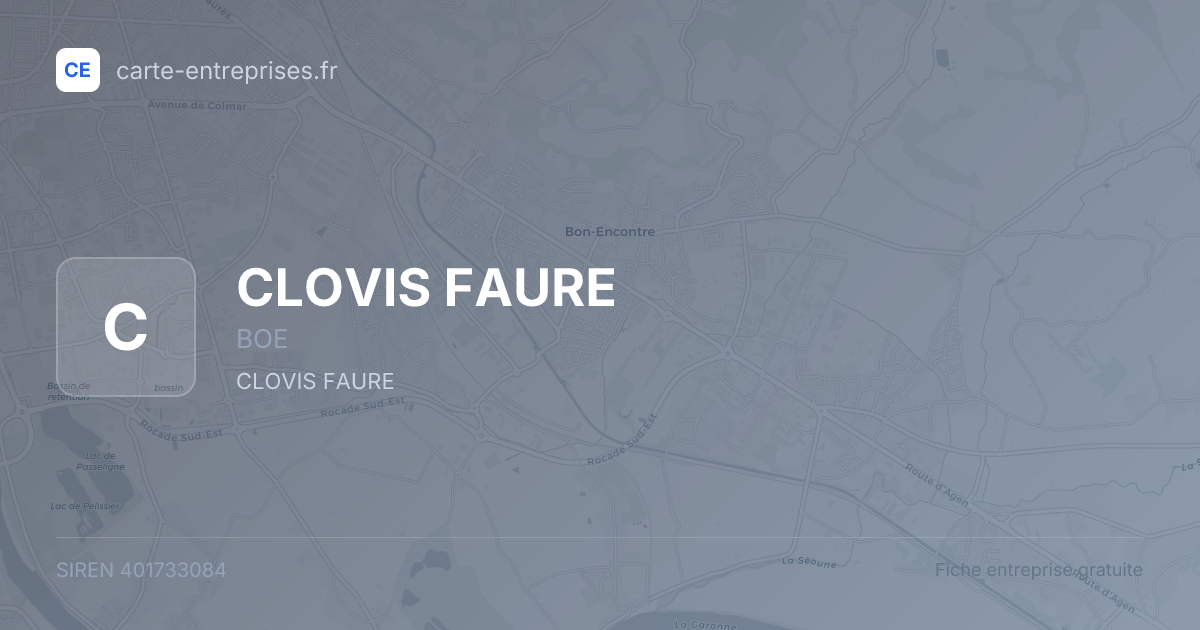 CLOVIS FAURE — 401733084 — fiche entreprise