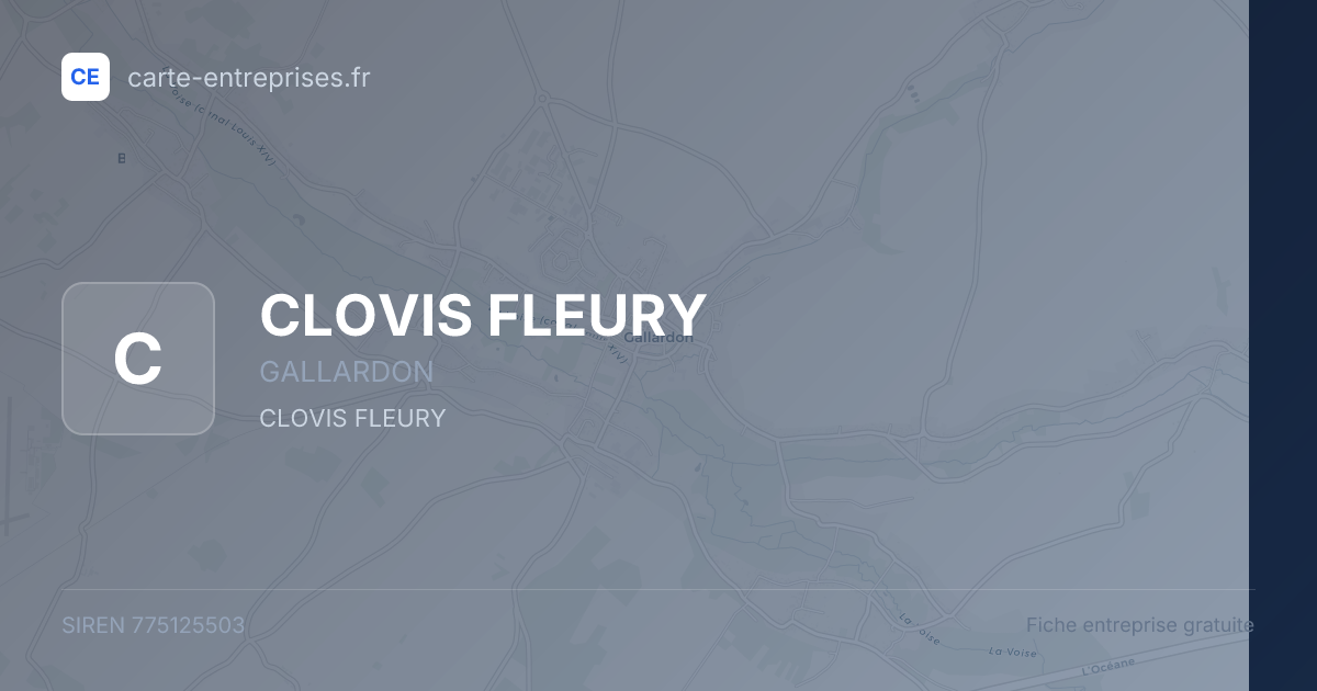 CLOVIS FLEURY — 775125503 — fiche entreprise