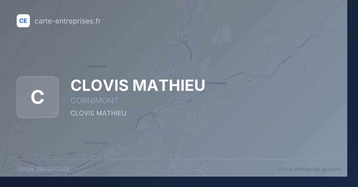 CLOVIS MATHIEU — 394300248 — fiche entreprise