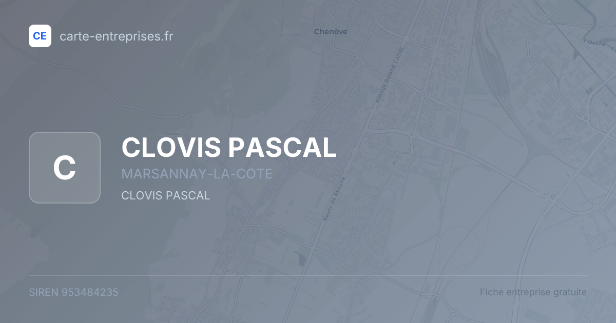 CLOVIS PASCAL — 953484235 — fiche entreprise