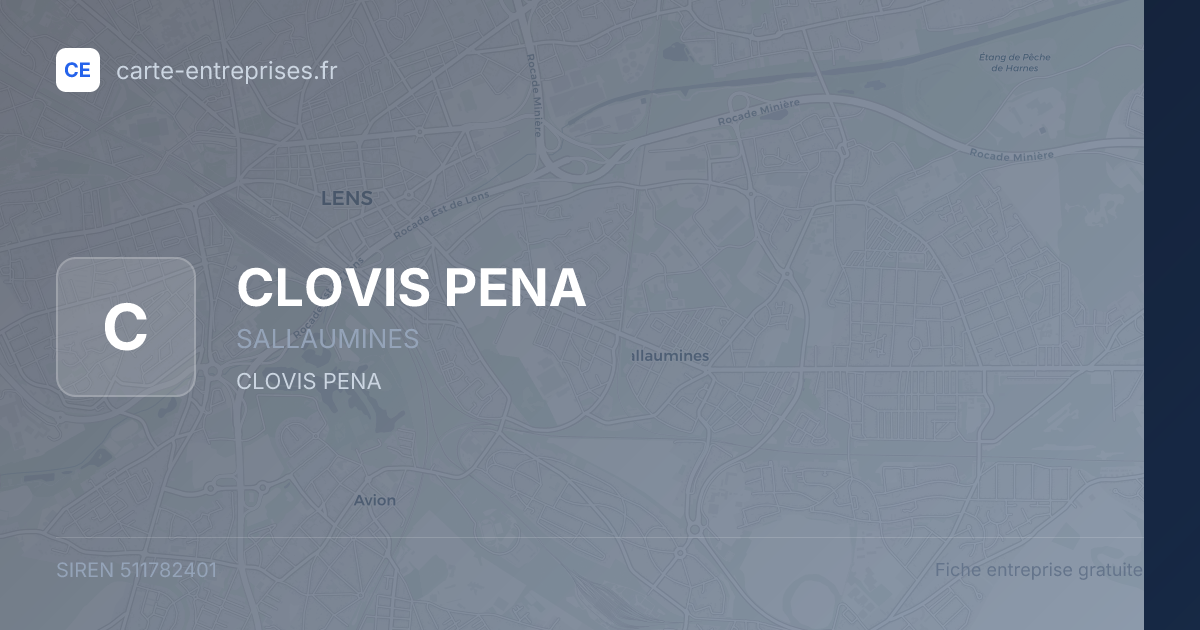 CLOVIS PENA — 511782401 — fiche entreprise