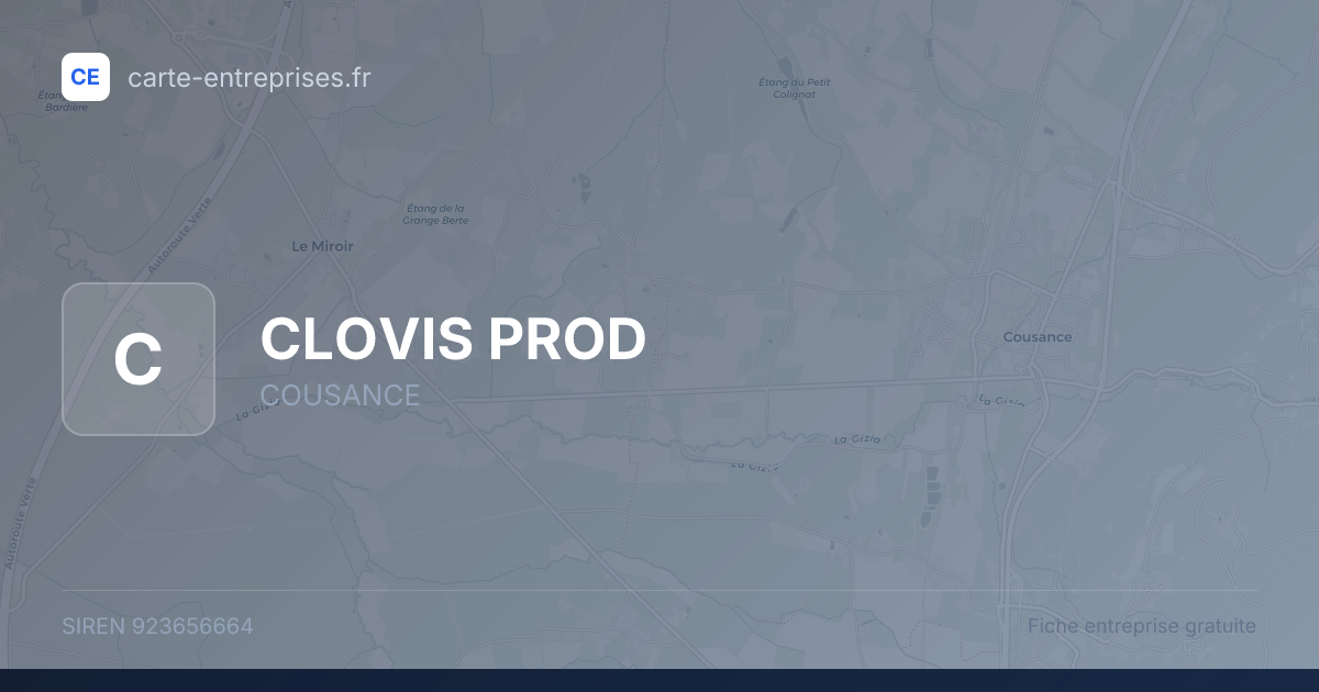 CLOVIS PROD — 923656664 — fiche entreprise